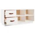 Banc à chaussures Blanc 100x34x45 cm Bois de pin massif