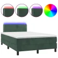 cadre de lit avec matelas LED Vert foncé 120x200 cm