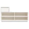 Armoire à chaussures Blanc 110x34x61 cm Bois de pin massif