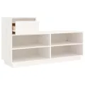 Armoire à chaussures Blanc 110x34x61 cm Bois de pin massif