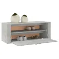 Armoire à chaussures murale Gris béton 100x35x38 cm