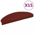 Tapis d'escalier auto-adhésif Poinçon aiguilleté 15 pcs Rouge