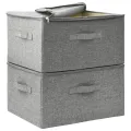 Boîtes de rangement 2 pcs Tissu 43x34x23 cm Gris