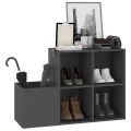 Armoire à chaussures entrée Gris 105x35,5x70 cm Aggloméré