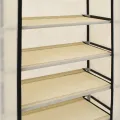 Armoire à chaussures avec housse Crème 58x28x106 cm Tissu