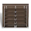 Armoire à chaussures avec housse 115 x 28 x 110 cm Tissu Marron