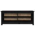 Banc à chaussures Noir 110x38x45,5 cm Bois de pin massif
