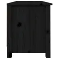 Banc à chaussures Noir 110x38x45,5 cm Bois de pin massif