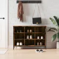 Armoire à chaussures chêne fumé 100x35x70 cm bois d'ingénierie