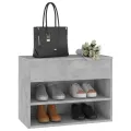 Banc à chaussures Gris béton 60x30x45 cm Aggloméré