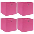 Boîtes de rangement 4 pcs Rose 32x32x32 cm Tissu