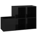 Armoire à chaussures Noir brillant 105x35,5x70 cm Aggloméré