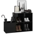 Armoire à chaussures Noir brillant 105x35,5x70 cm Aggloméré