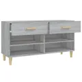 Meuble à chaussures Sonoma gris 102x35x55 cm Bois d'ingénierie