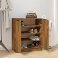 Meuble à chaussures Chêne fumé 59x35x70 cm Bois d'ingénierie