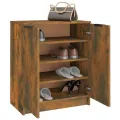 Meuble à chaussures Chêne fumé 59x35x70 cm Bois d'ingénierie