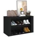 Étagère à chaussures Noir 75x35x45 cm Bois d'ingénierie