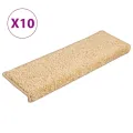 Tapis d'escalier 10 pcs 65x21x4 cm Marron