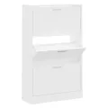 Armoire à chaussures Blanc 63x24x103 cm Bois d'ingénierie