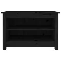 Banc à chaussures Noir 70x38x45,5 cm Bois de pin massif