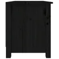 Banc à chaussures Noir 70x38x45,5 cm Bois de pin massif