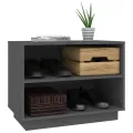 Armoire à chaussures Gris 60x34x45 cm Bois de pin massif