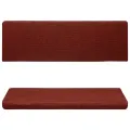 Tapis de marches d'escalier 10pcs Bordeaux 65x21x4cm Aiguilleté