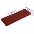 Tapis de marches d'escalier 10pcs Bordeaux 65x21x4cm Aiguilleté