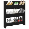 Armoire à chaussures murale Noir 80x18x90 cm Aggloméré