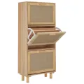 Armoire à chaussures Marron 52x25x115cm Bois d'ingénierie/rotin