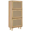 Armoire à chaussures Marron 52x25x115cm Bois d'ingénierie/rotin