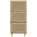 Armoire à chaussures Marron 52x25x115cm Bois d'ingénierie/rotin