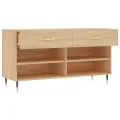 Banc à chaussures chêne sonoma 102x35x55 cm bois d'ingénierie