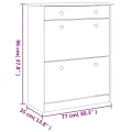 Armoire à chaussures ALTA 77x35x96 cm bois massif de pin