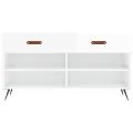 Banc à chaussures blanc brillant 102x35x55 cm bois d'ingénierie