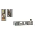 Ensemble de meubles TV 4 pcs Gris béton Bois d'ingénierie