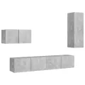 Ensemble de meuble TV 4 pcs Gris béton Aggloméré