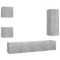 Ensemble de meuble TV 5 pcs Gris béton Aggloméré