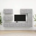 Ensemble de meuble TV 6 pcs Gris béton Aggloméré