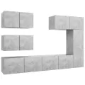 Ensemble de meuble TV 6 pcs Gris béton Aggloméré
