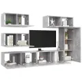 Ensemble de meuble TV 6 pcs Gris béton Aggloméré