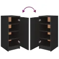 Armoire à chaussures noir 30x35x70 cm bois d'ingénierie
