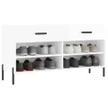 Banc à chaussures blanc brillant 102x35x55 cm bois d'ingénierie