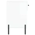Banc à chaussures blanc brillant 102x35x55 cm bois d'ingénierie