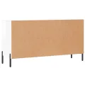 Banc à chaussures blanc brillant 102x35x55 cm bois d'ingénierie