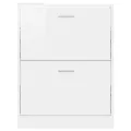 Armoire à chaussure Blanc brillant 59x17x81 cm Bois ingénierie