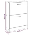 Armoire à chaussure Blanc brillant 59x17x81 cm Bois ingénierie
