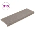 Tapis d'escalier 15 pcs 65x21x4 cm Marron clair