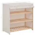 Armoire à chaussures avec housse Blanc 79x40x80 cm  Tissu