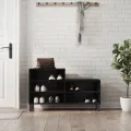 Armoire à chaussures Noir 102x36x60 cm Bois d'ingénierie
